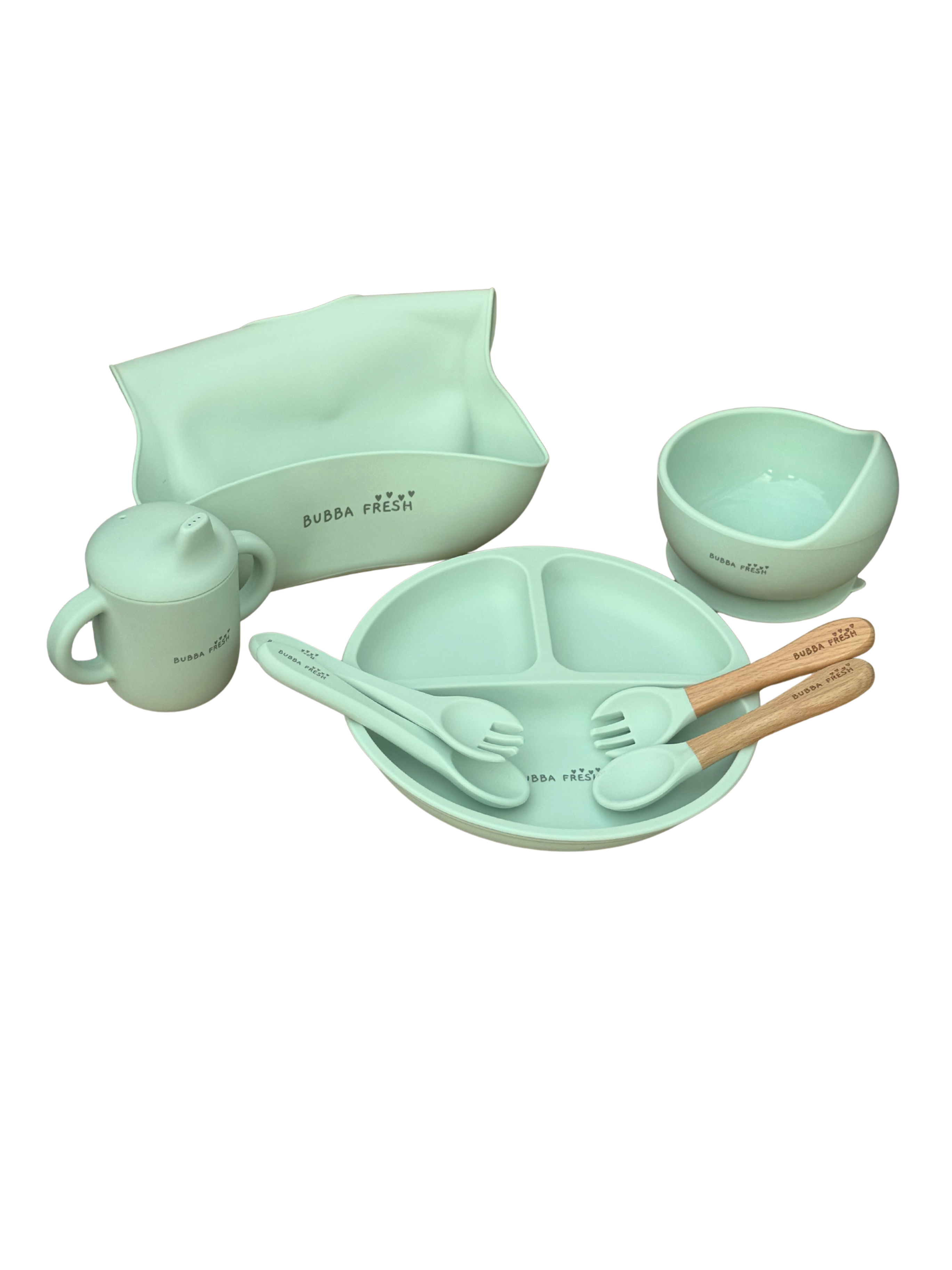 Bubba Fresh 8pc Silicone Mealtime Set